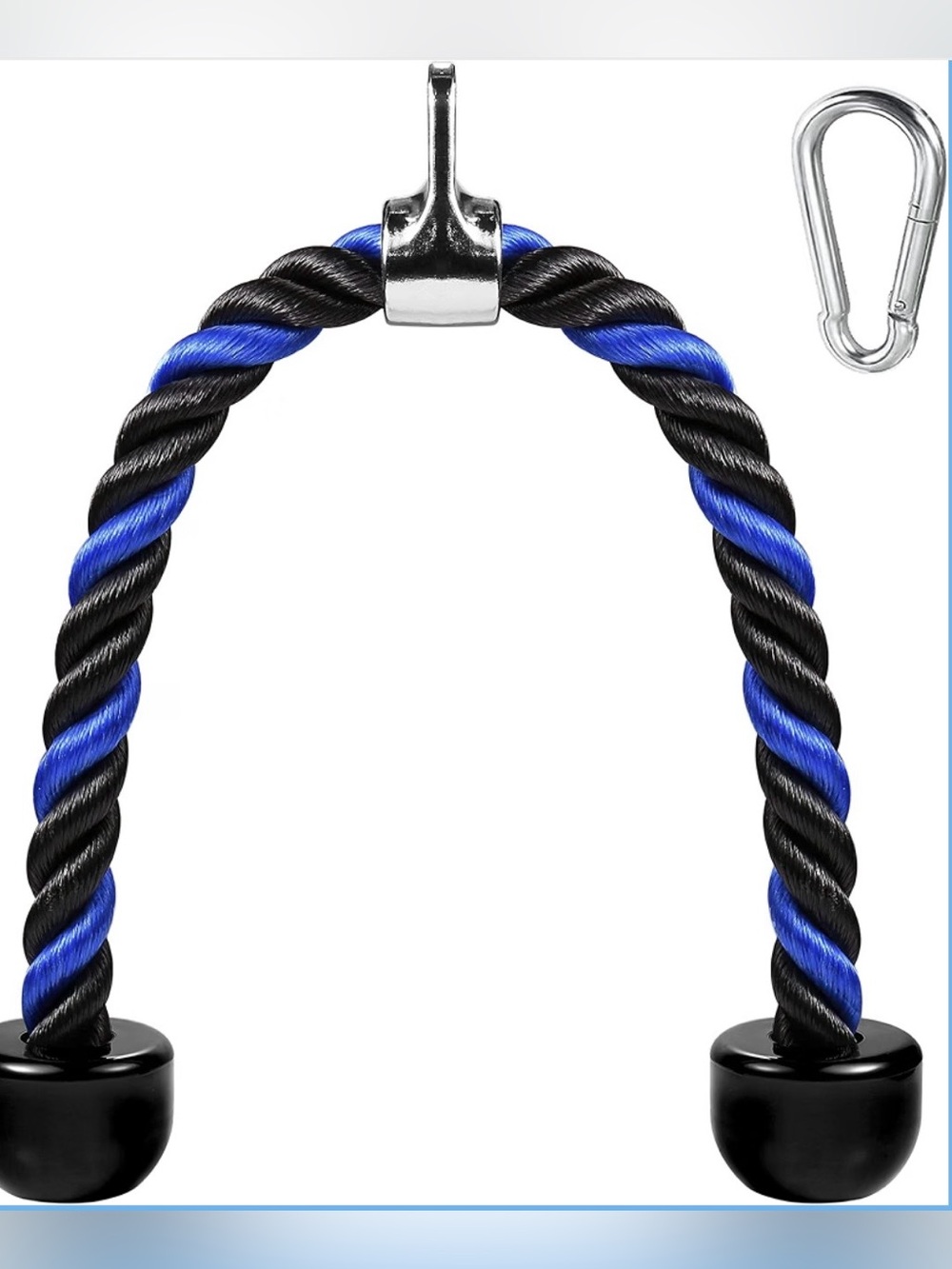 Blue and Black Braided Tricep Cable Rope Attachment - Unbranded